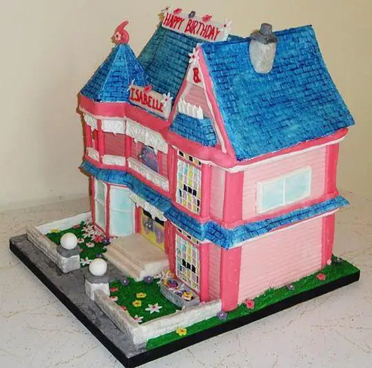 barbie dream house birthday cake