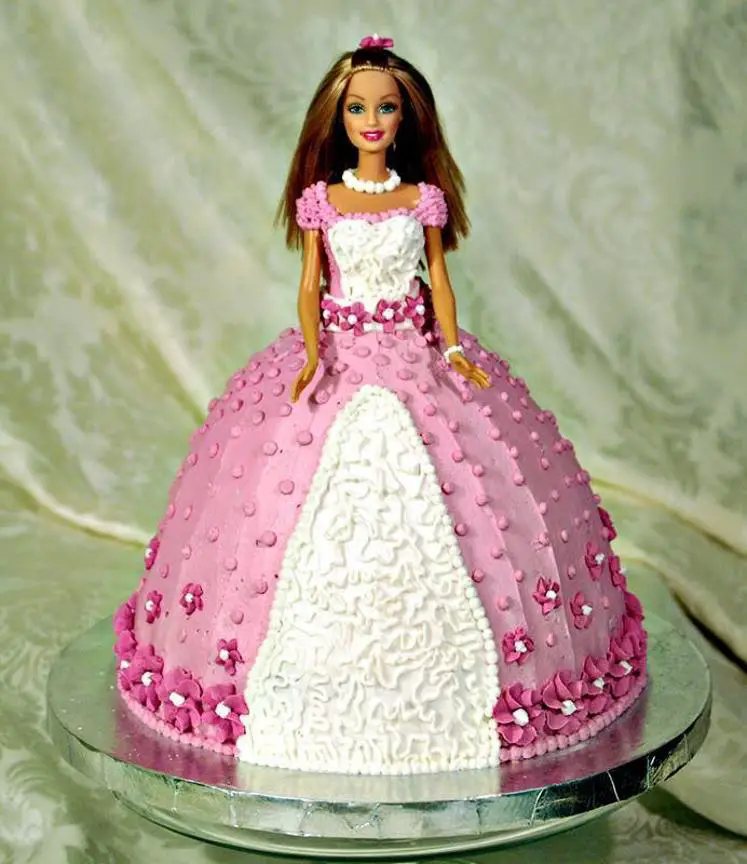 barbie dress birthday cake