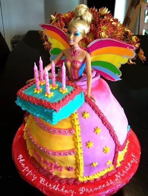 barbie happy birthday cake