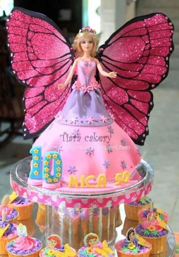 barbie mariposa birthday cake