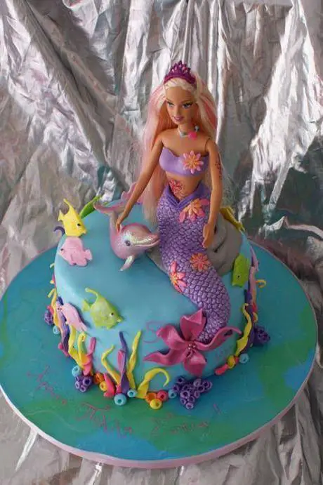 barbie mermaid birthday cake
