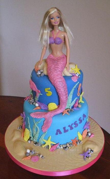 barbie mermaid birthday cake
