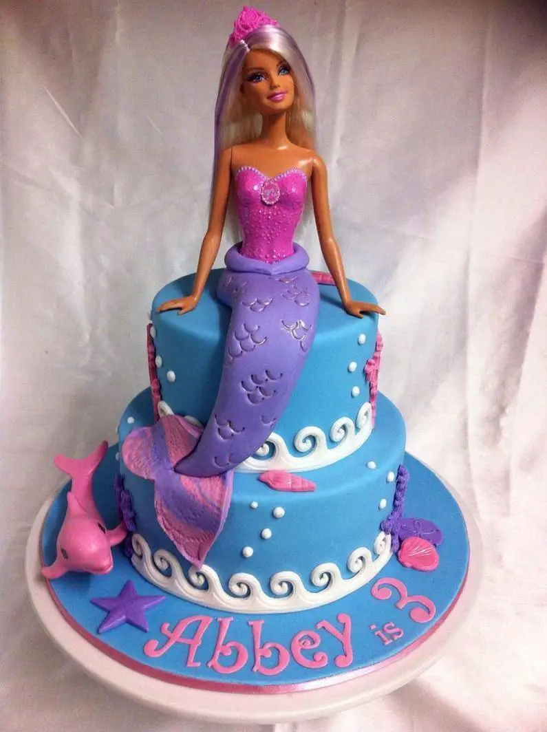 barbie mermaid birthday cake