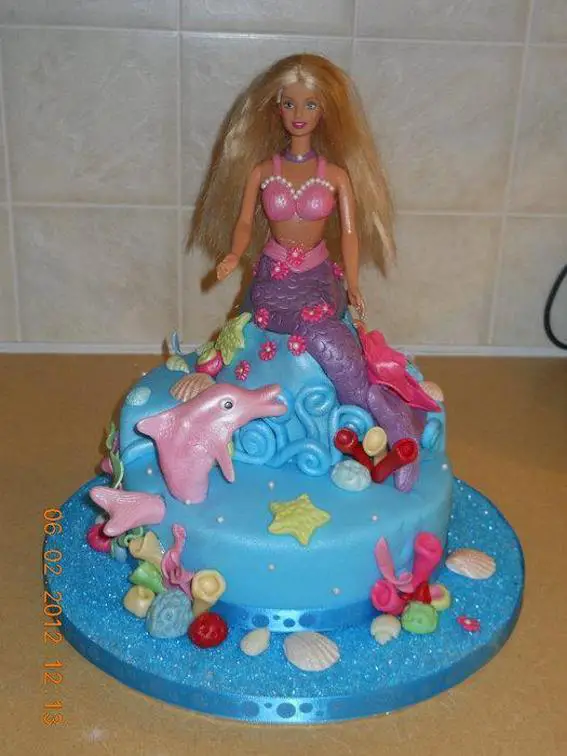 barbie mermaid birthday cake