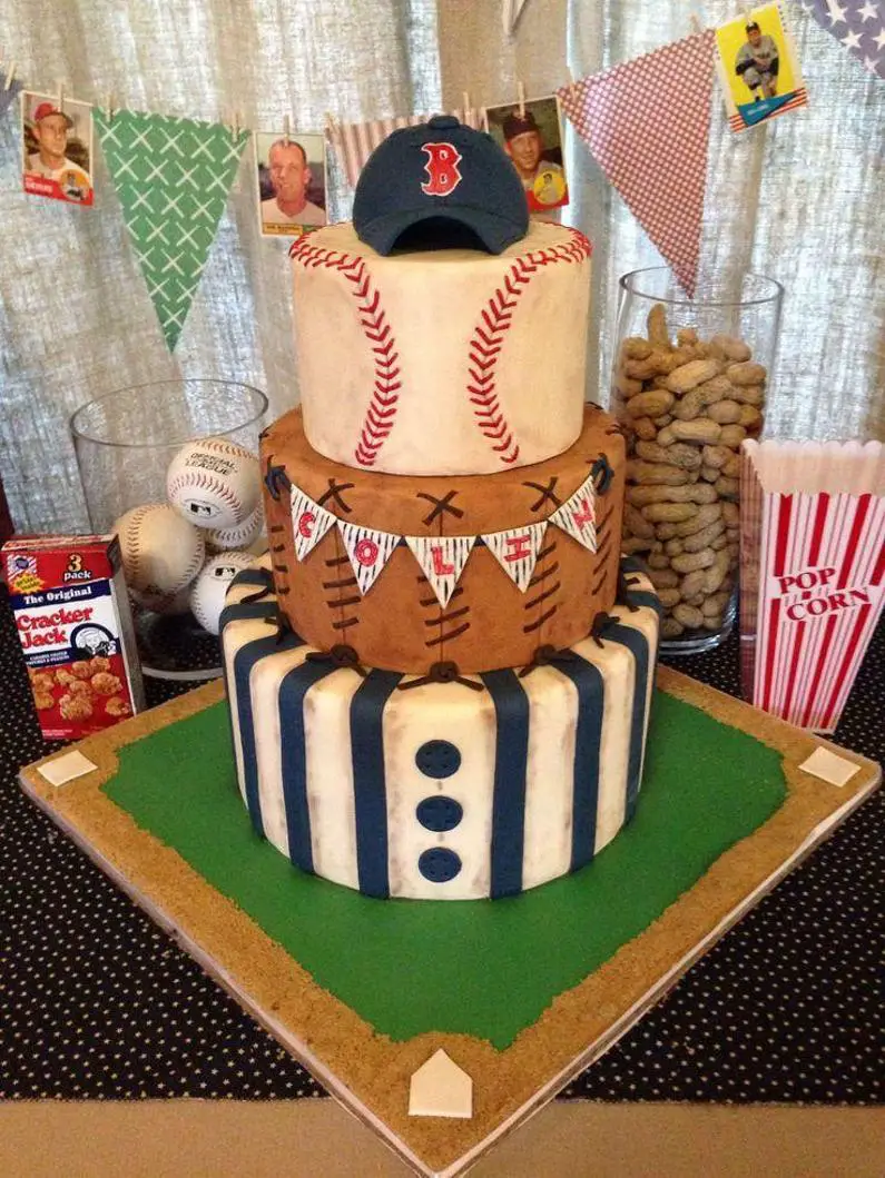 baseball theme birthday cake