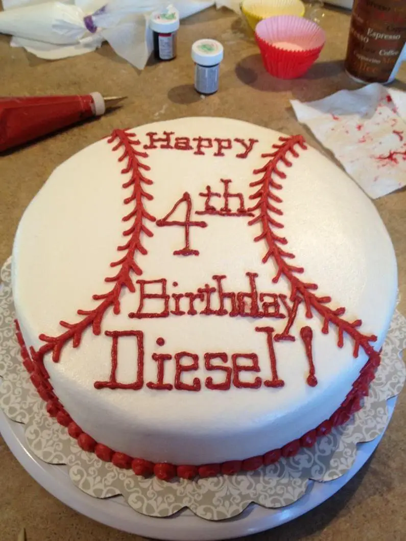 baseball theme birthday cake