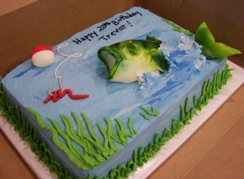 bass fish birthday cake