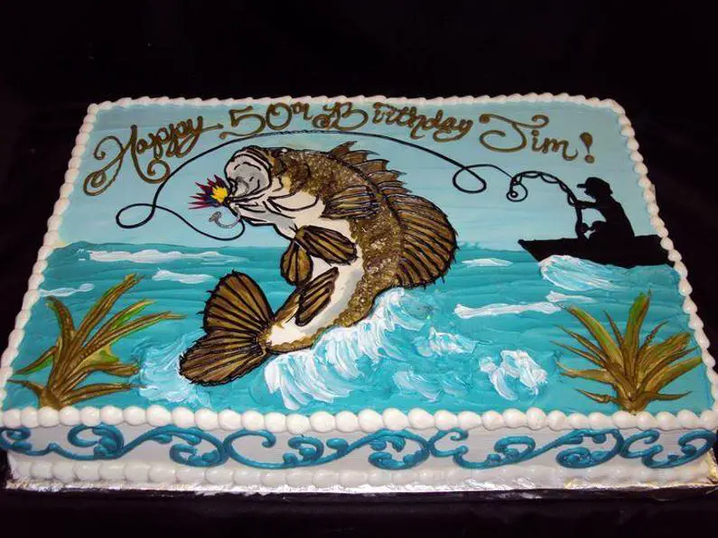 bass fish birthday cake
