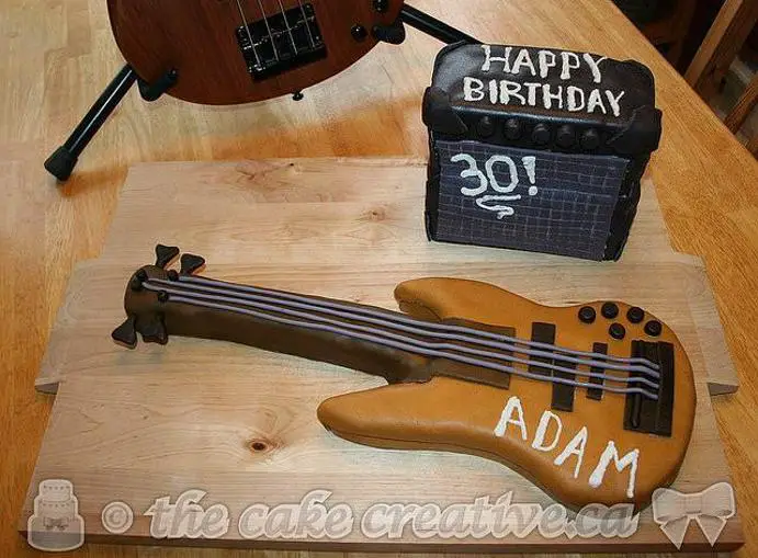 bass guitar birthday cake