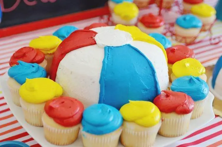 beach ball birthday cake