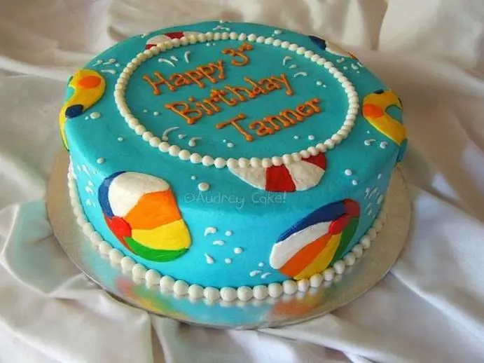beach ball birthday cake