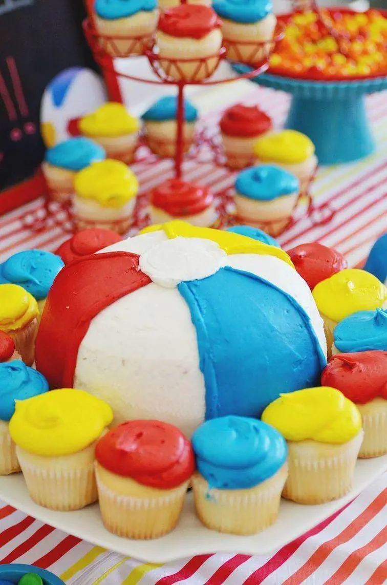 beach ball birthday cake