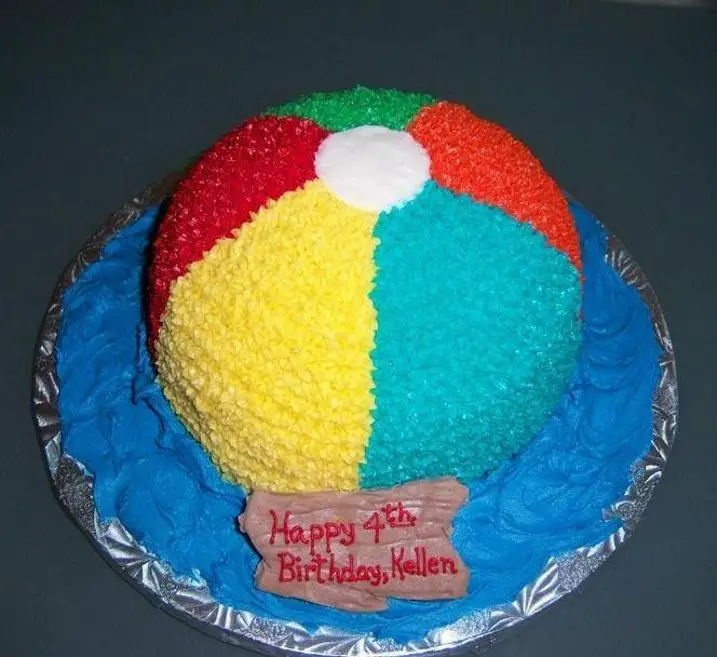 beach ball birthday cake