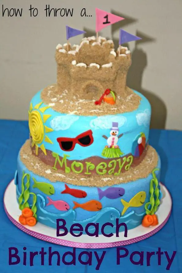 beach party birthday cake