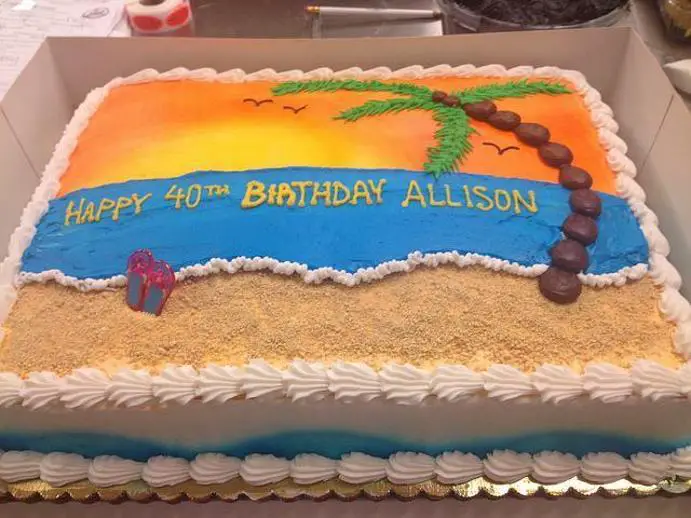 beach scene birthday cakes