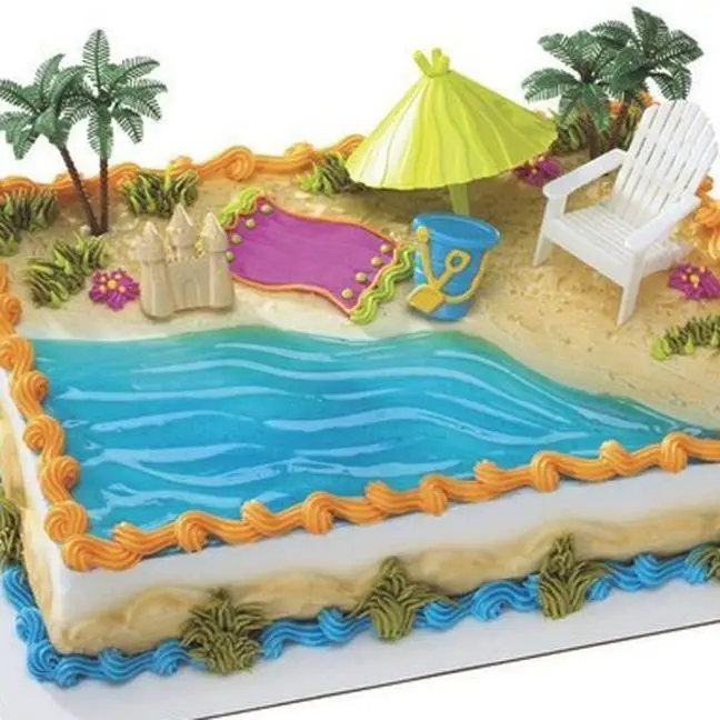 beach theme birthday cake