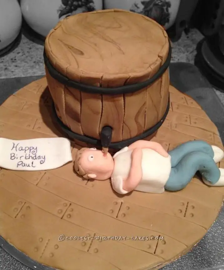 beer barrel birthday cake