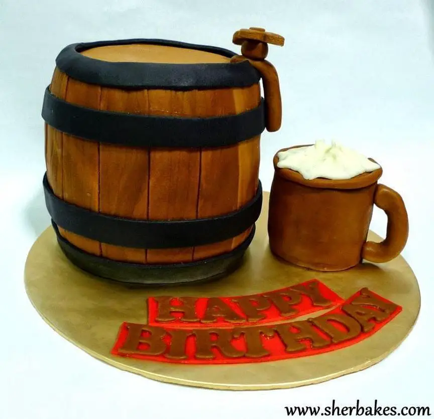 beer barrel birthday cake