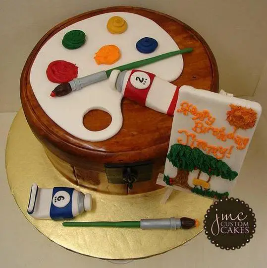 birthday cake for a painter