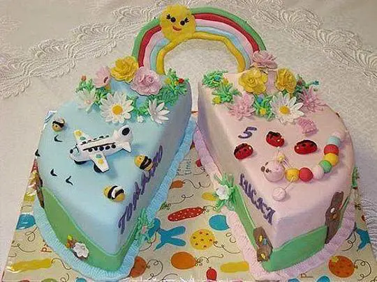 birthday cake ideas for twins boy girl