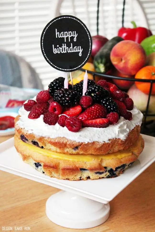 birthday cake with berries