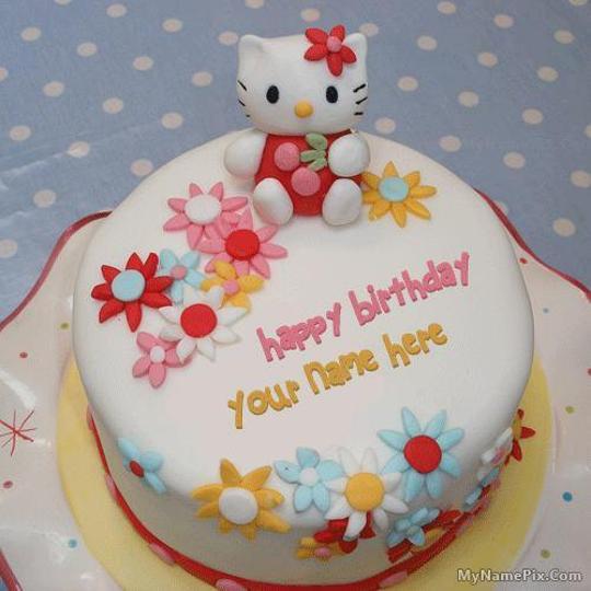 birthday cake with hello kitty