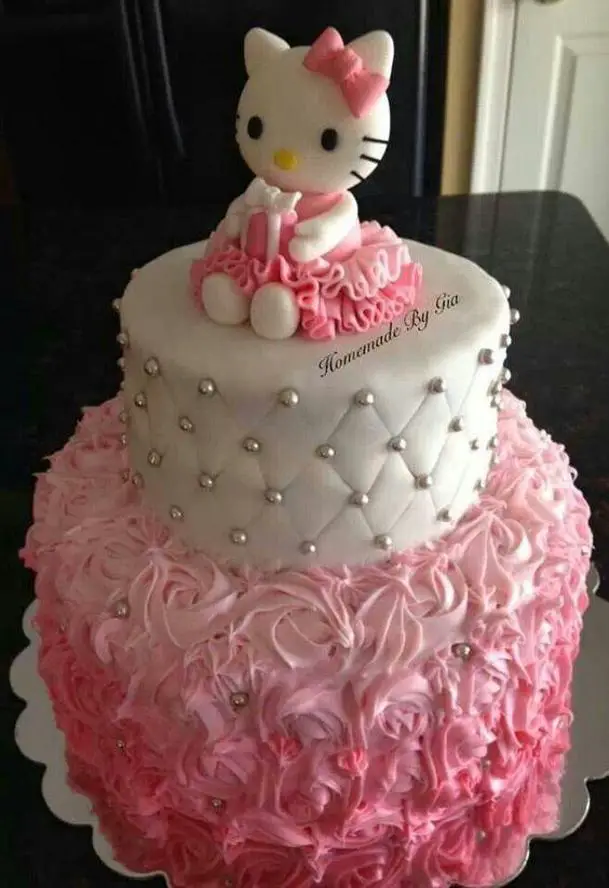 birthday cake with hello kitty