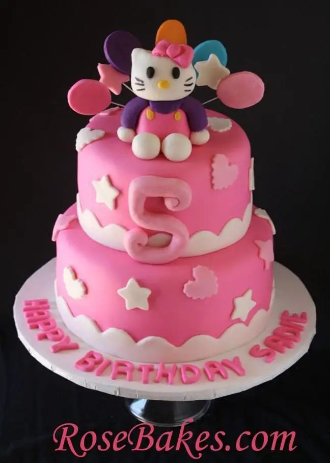 birthday cake with hello kitty