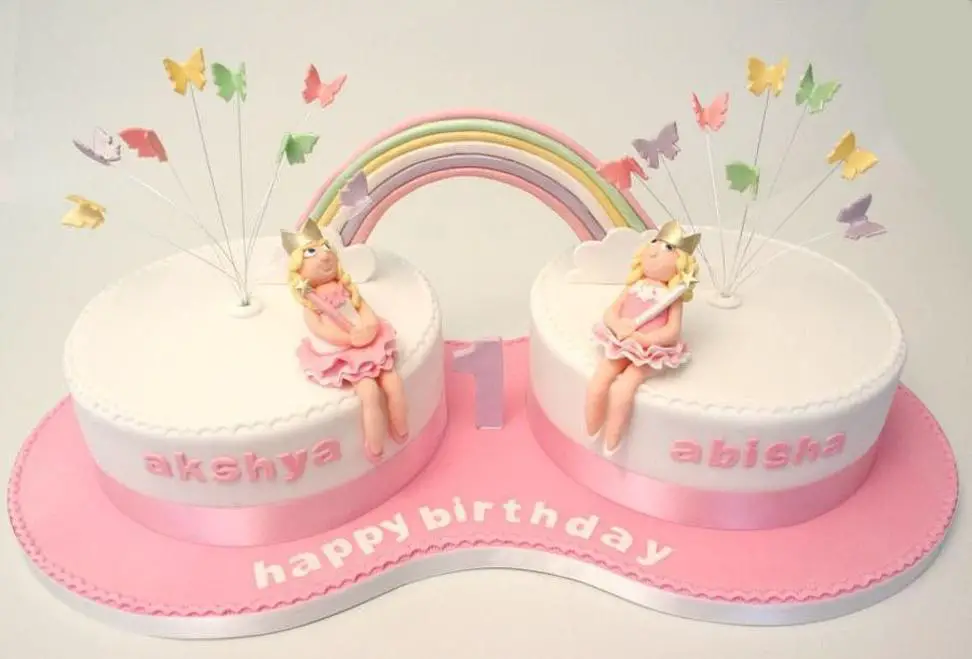birthday cakes for twin girls