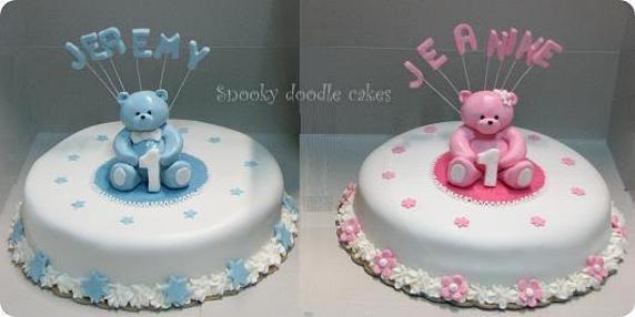 birthday cakes for twins first birthday