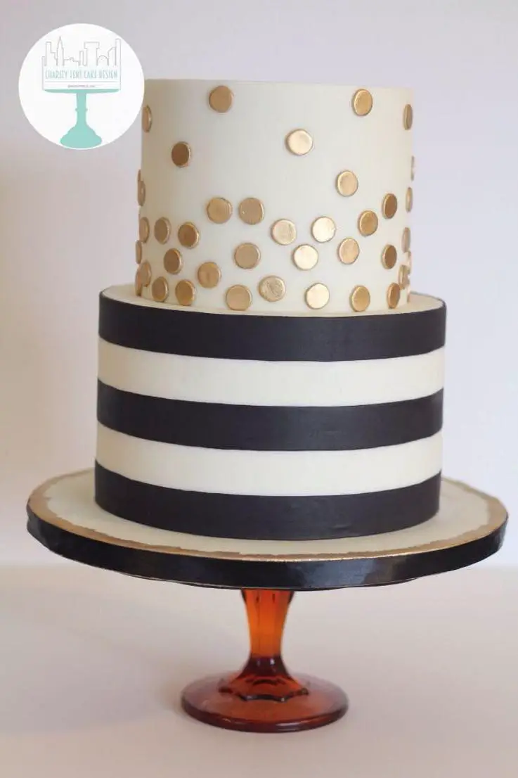 black and gold birthday cake