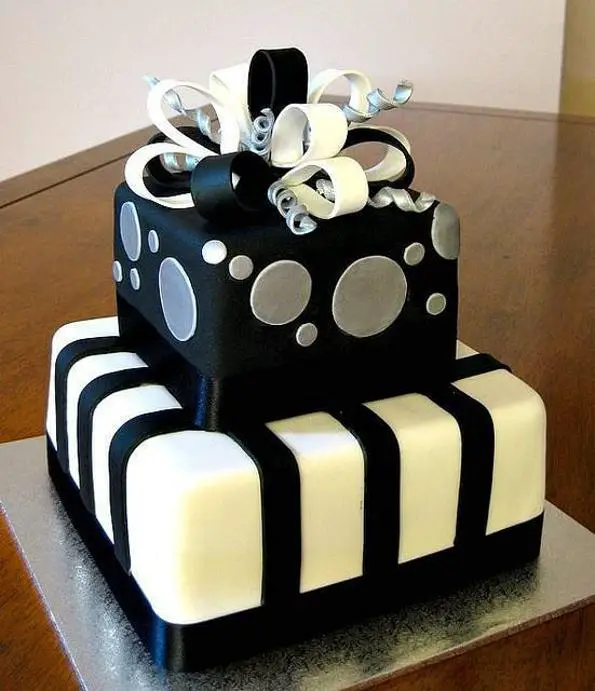 black and white 30th birthday cakes