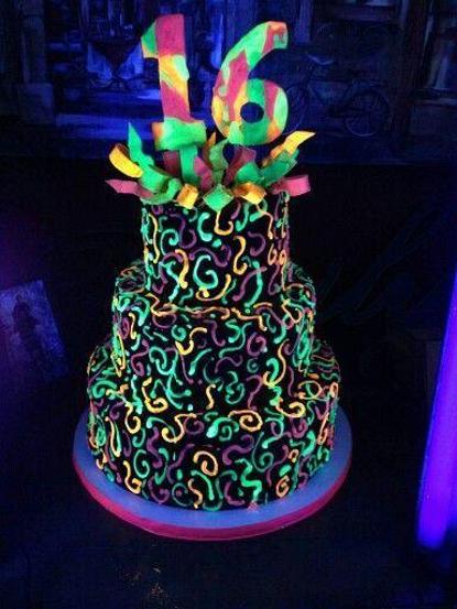black light birthday cakes