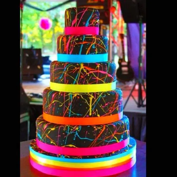 black light birthday cakes