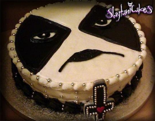 black metal birthday cake