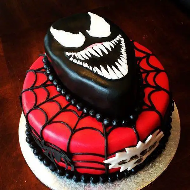 black spiderman birthday cake