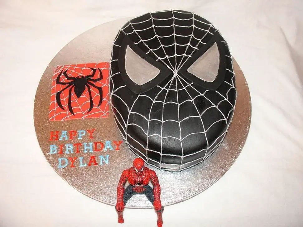 black spiderman birthday cake