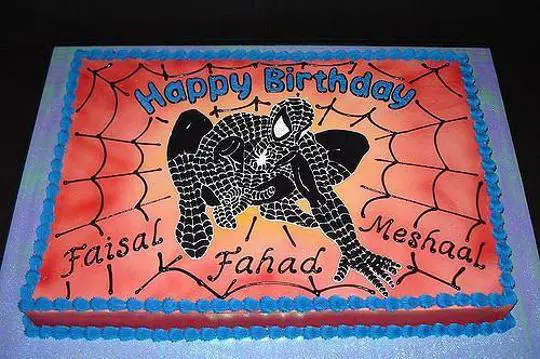 black spiderman birthday cake