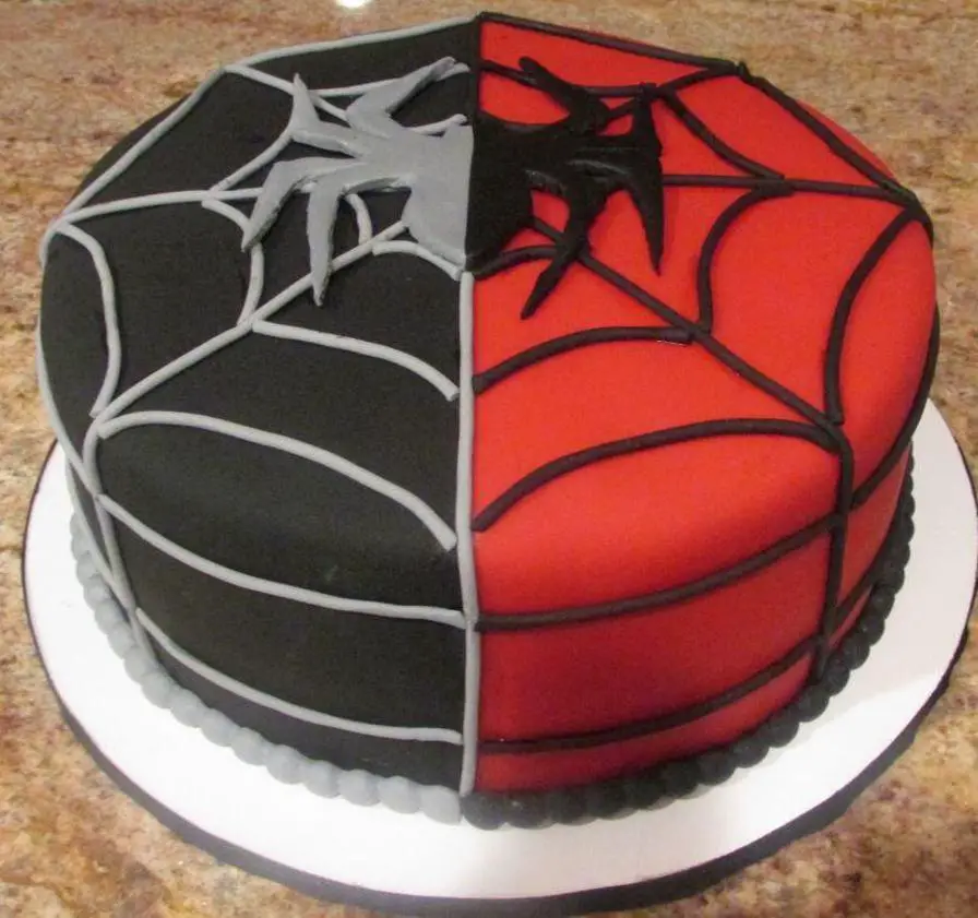 black spiderman birthday cake