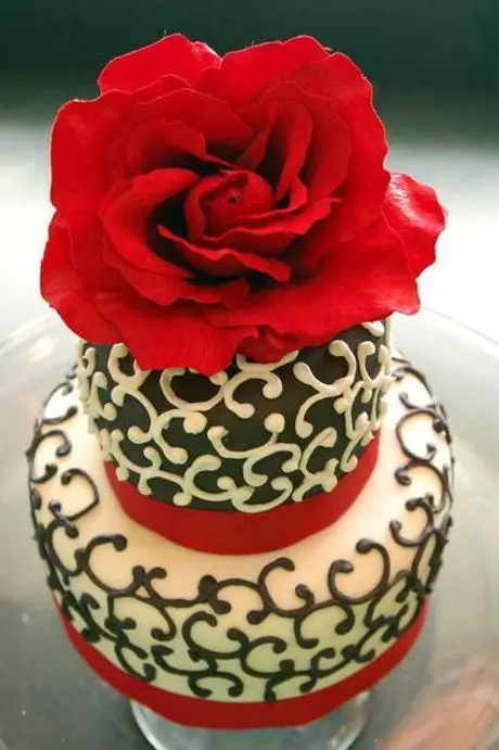 black white and red birthday cakes