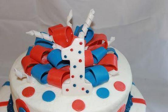 blue and red birthday cake