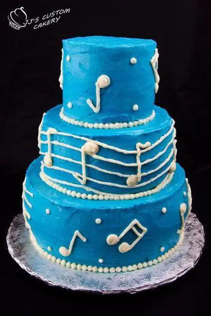 blue and white birthday cakes