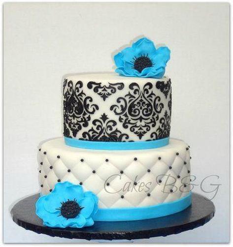 blue and white birthday cakes