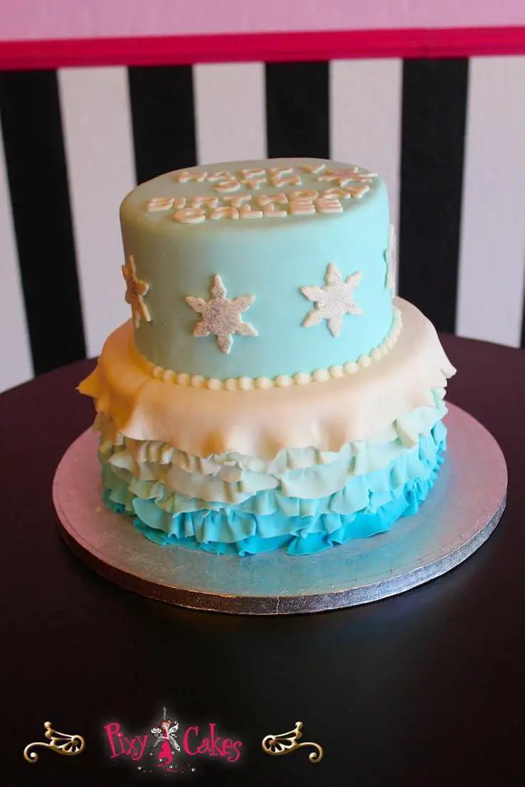 blue girl birthday cake