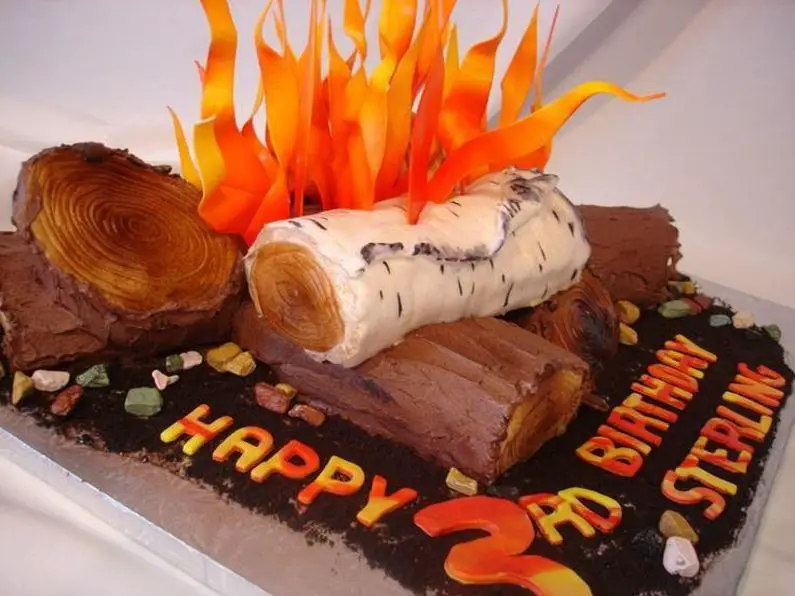 bonfire birthday cake