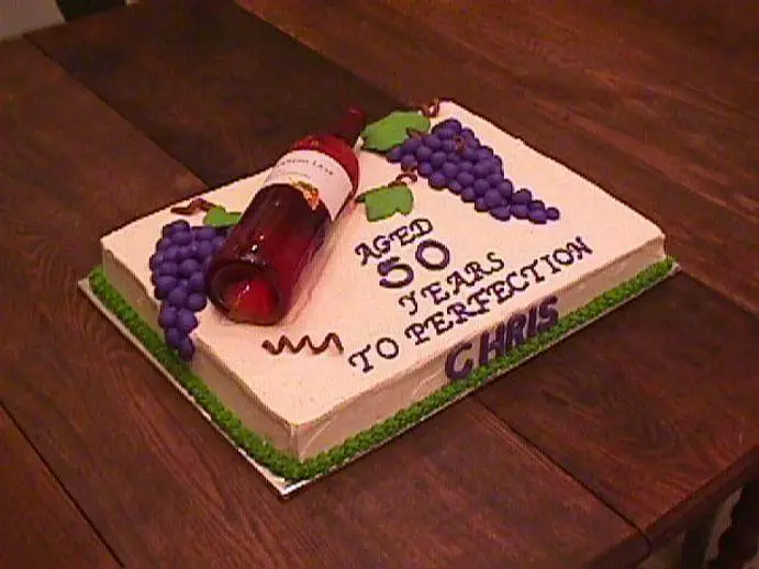 bottle of wine birthday cake