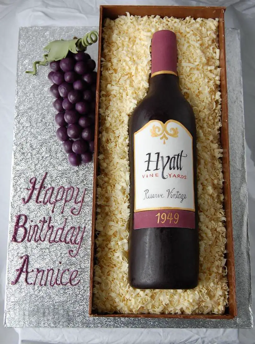 bottle of wine birthday cake