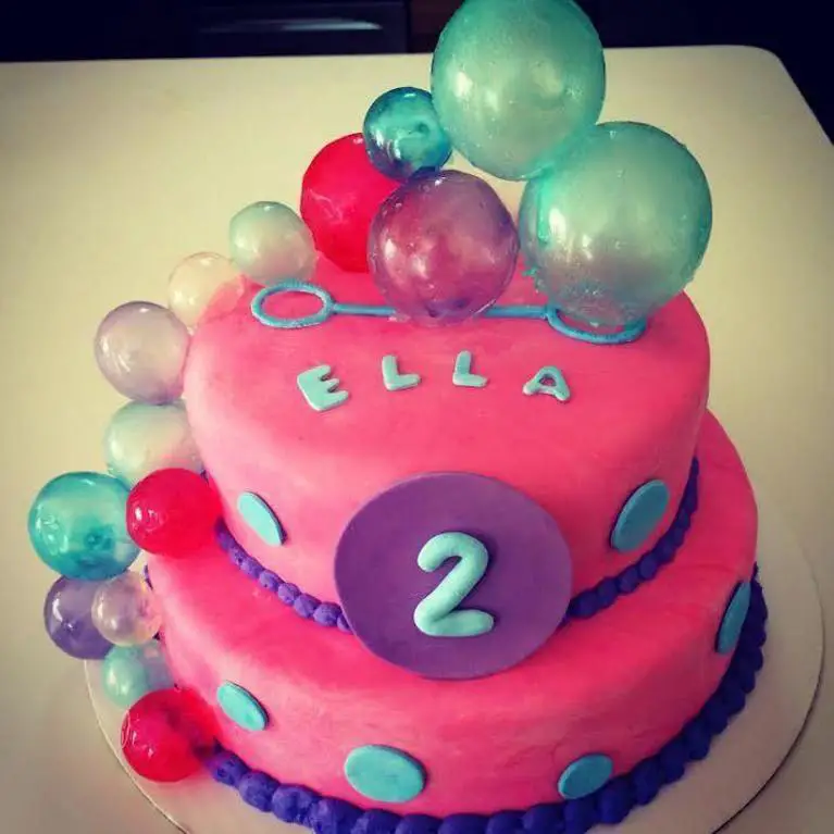 bubble themed birthday cake