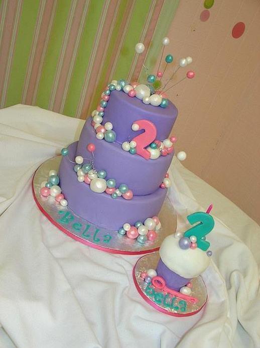 bubble themed birthday cake