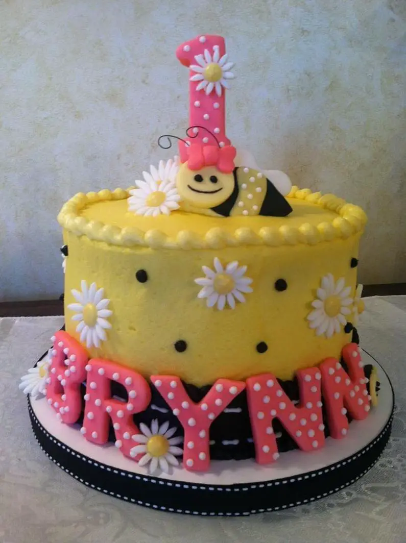 bumble bee 1st birthday cake